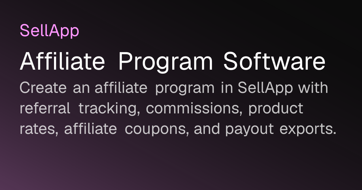Affiliate Program Software