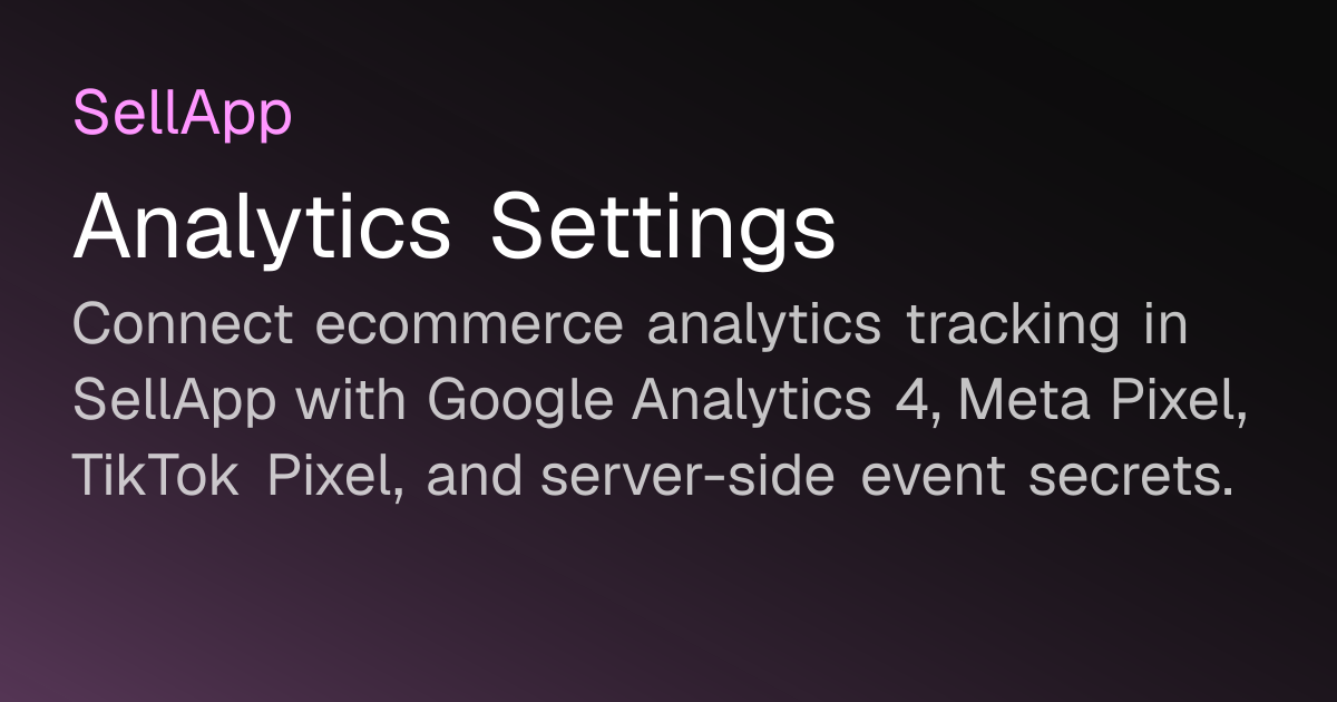 Analytics Settings
