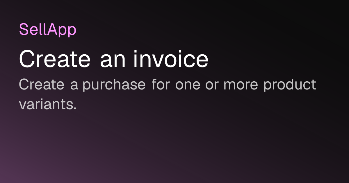 Create an invoice