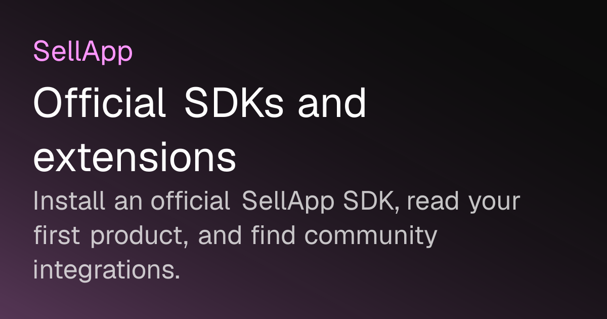 SDKs & Extensions