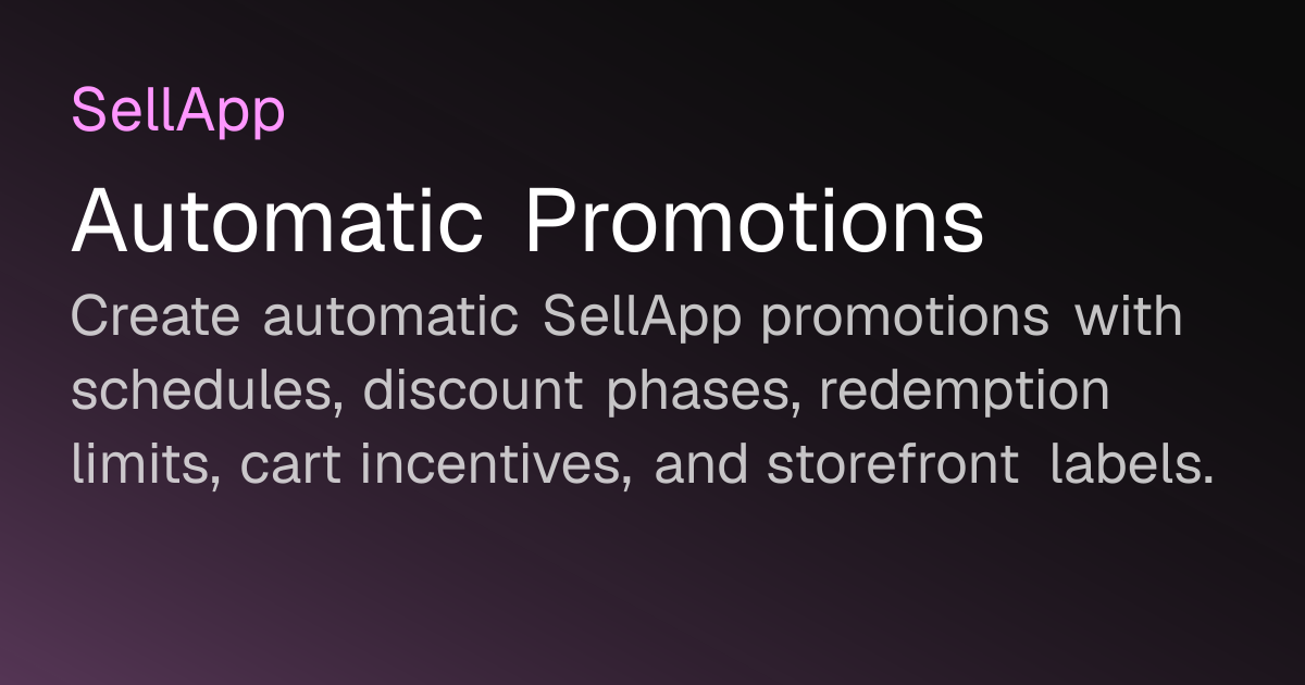 Automatic Promotions