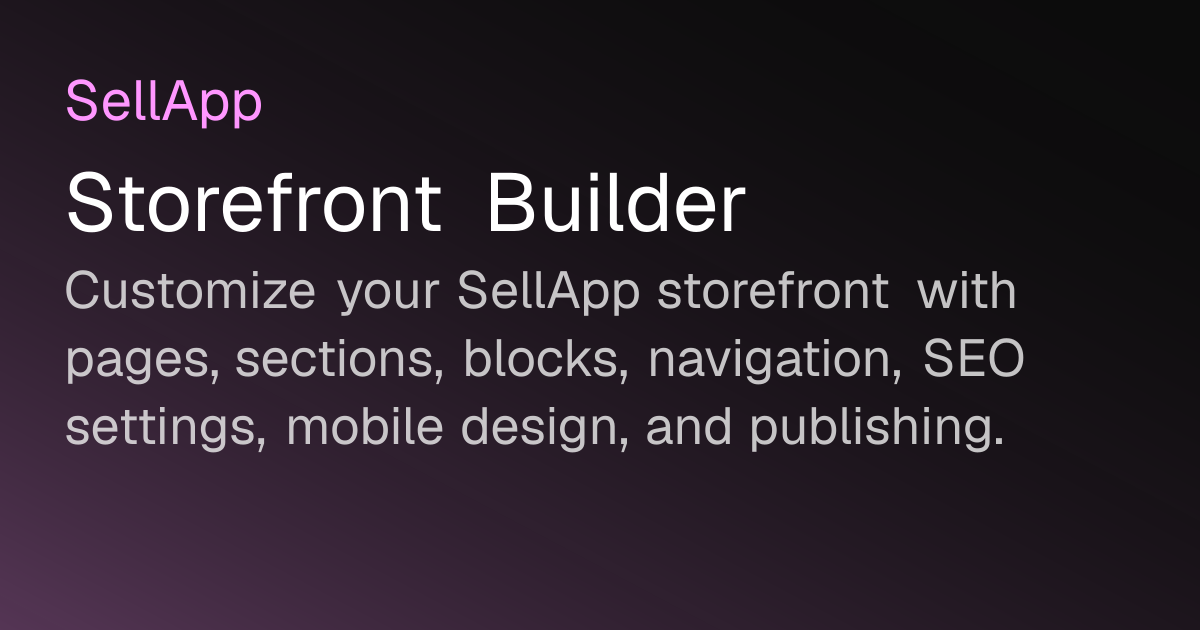 Storefront Builder